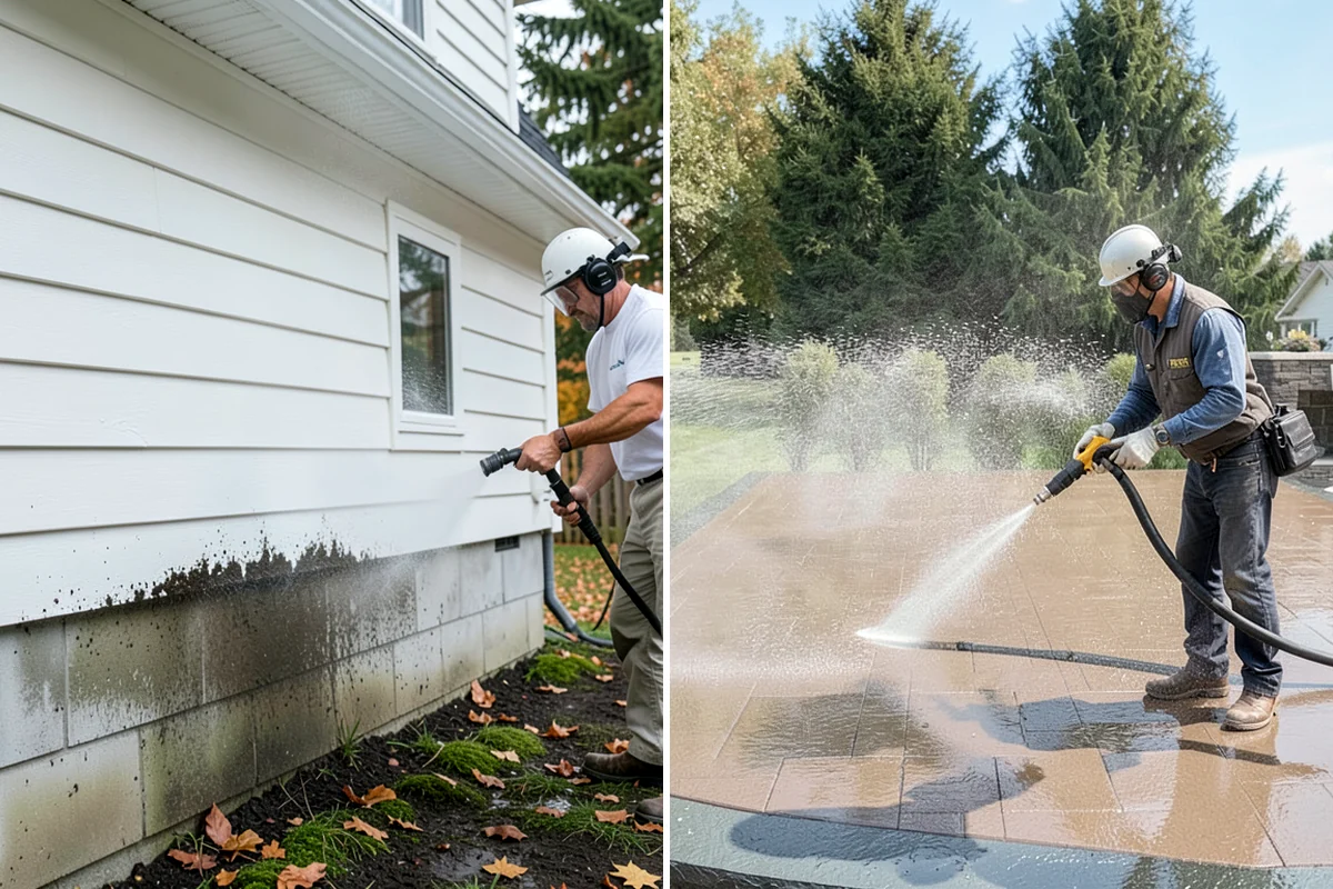 Awning Cleaning in Gig Harbor, Pierce County, WA - Dry-brush loose debris and spot-check fabric colorfastness