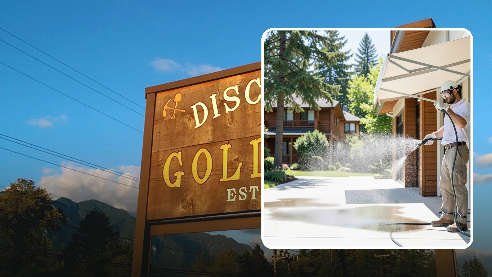 Awning Cleaning in Gold Bar, Snohomish County, WA - We soft wash fabric and metal awnings to strip the black streaks and mildew that Northwest moisture leaves behind.