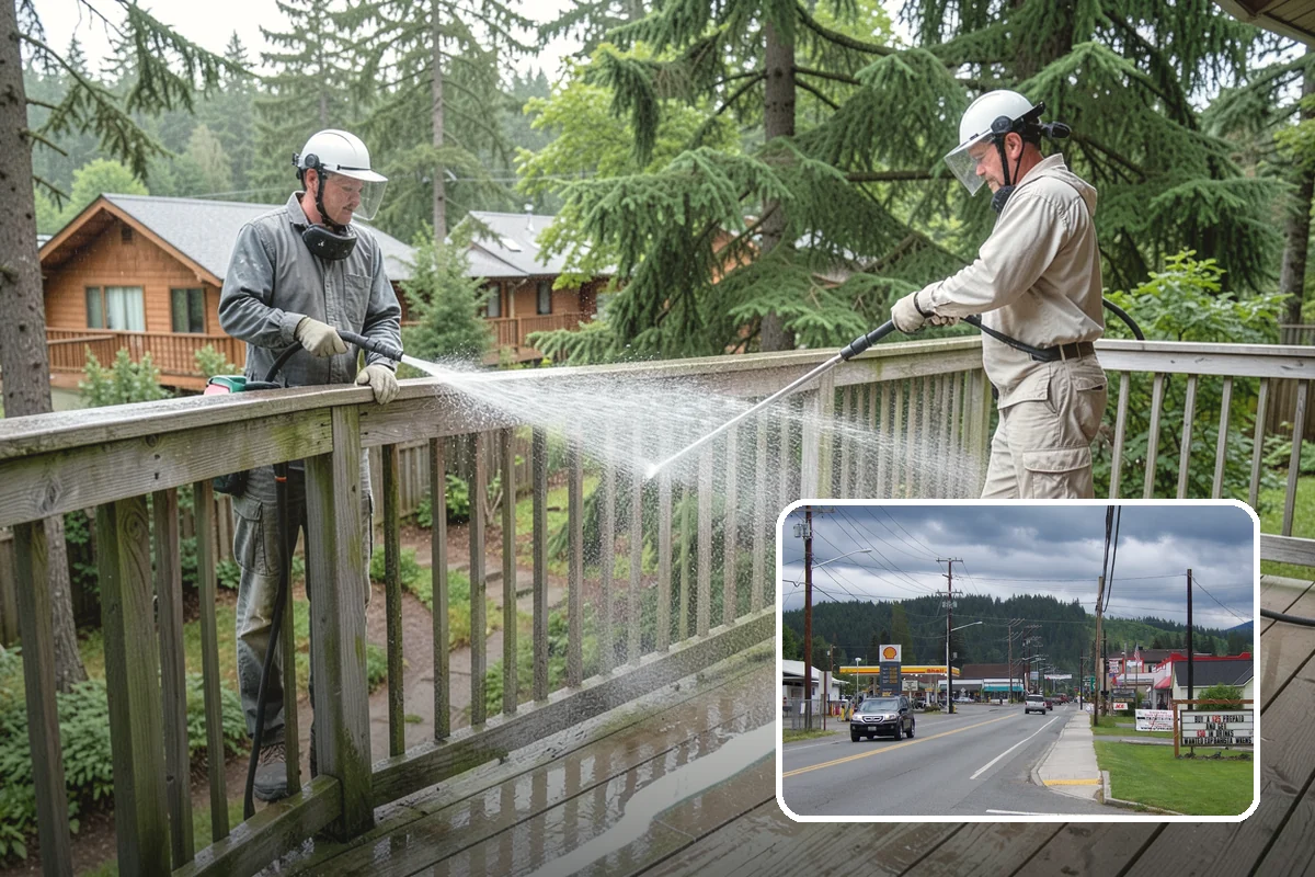 Awning Cleaning in Granite Falls, Snohomish County, WA - Removes mildew streaking common to wet Northwest summers