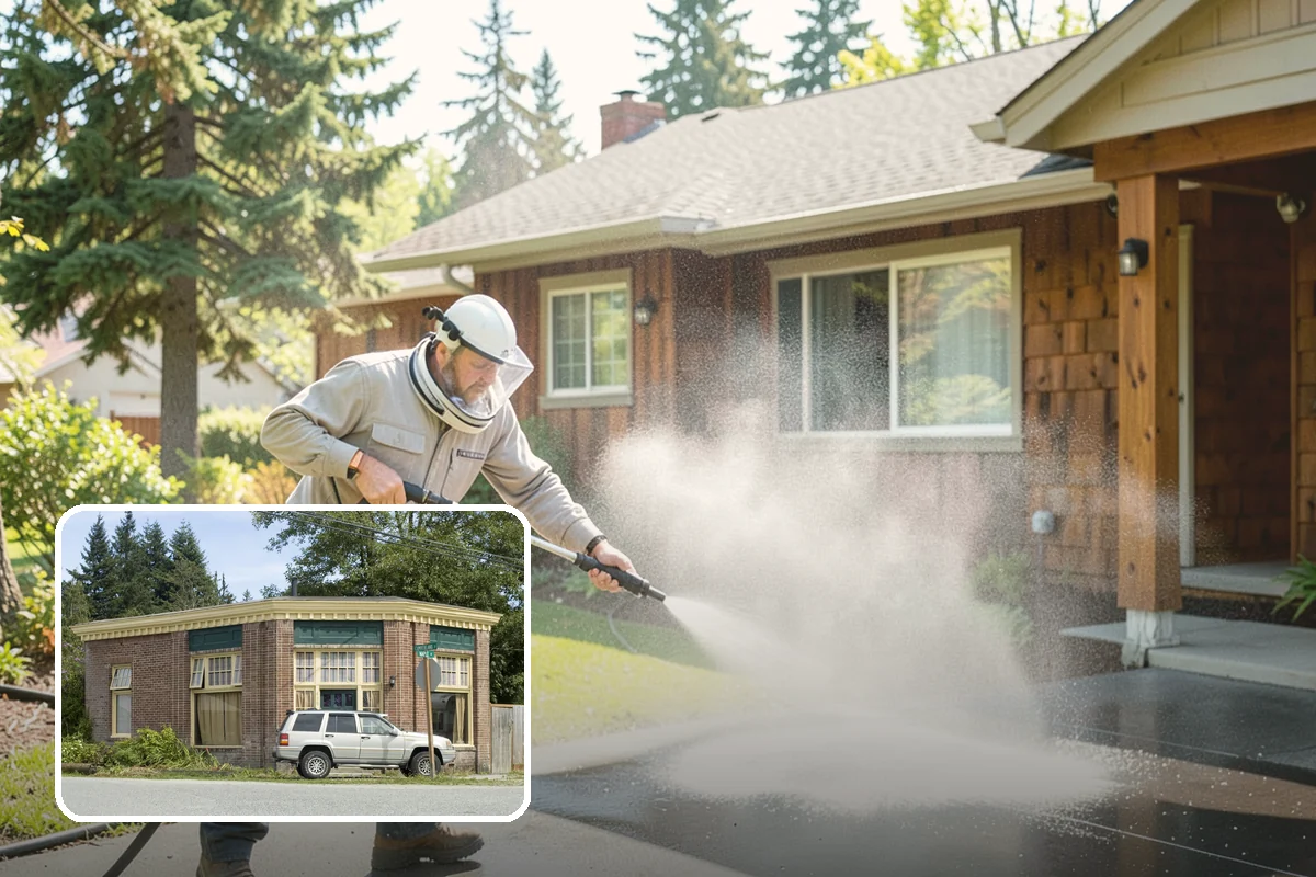 Awning Cleaning in Hamilton, Skagit County, WA - Removes mildew streaking common to wet Northwest summers