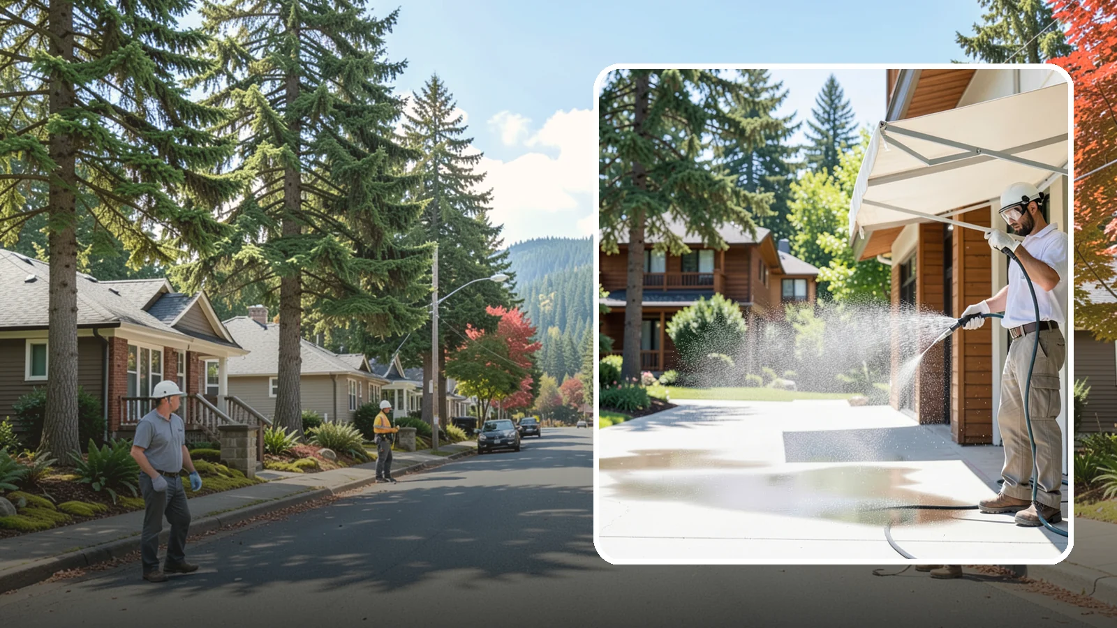 Awning Cleaning in Hunts Point, King County, WA - We soft wash fabric and metal awnings to strip the black streaks and mildew that Northwest moisture leaves behind.
