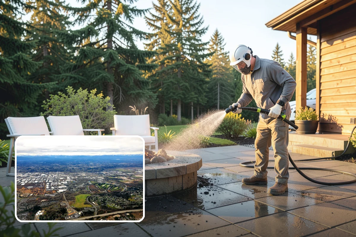 Awning Cleaning in Kent, King County, WA - Removes mildew streaking common to wet Northwest summers