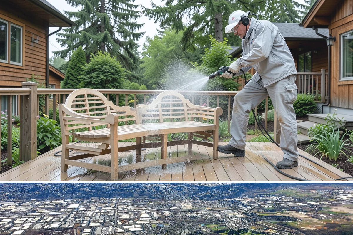 Awning Cleaning in Kent, King County, WA - Late spring cleaning removes the mildew that builds through the wet season and readies awnings for summer use.