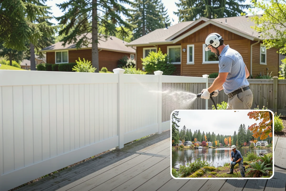 Awning Cleaning in La Conner, Skagit County, WA - Removes mildew streaking common to wet Northwest summers