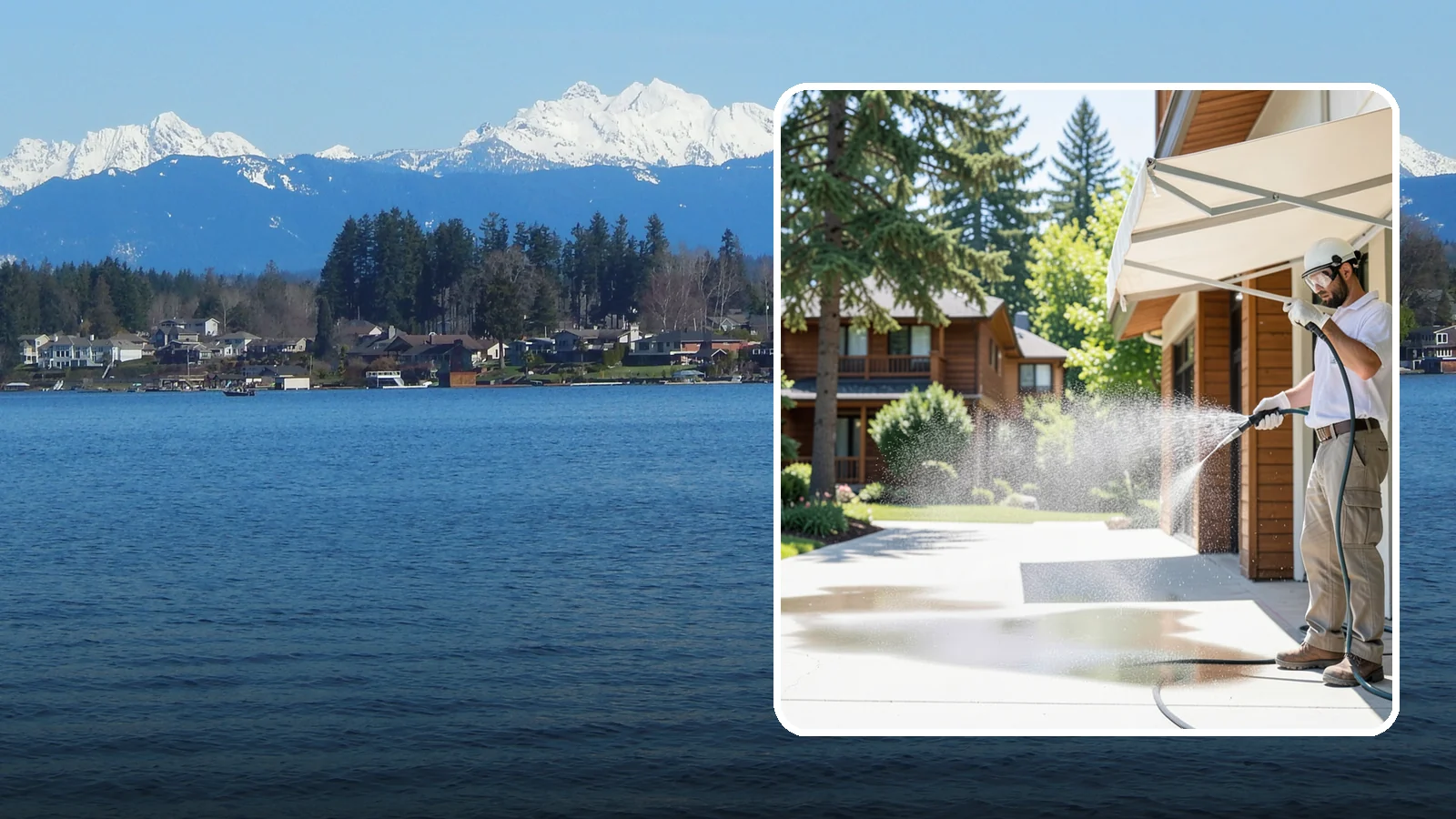 Awning Cleaning in Lake Stevens, Snohomish County, WA - We soft wash fabric and metal awnings to strip the black streaks and mildew that Northwest moisture leaves behind.
