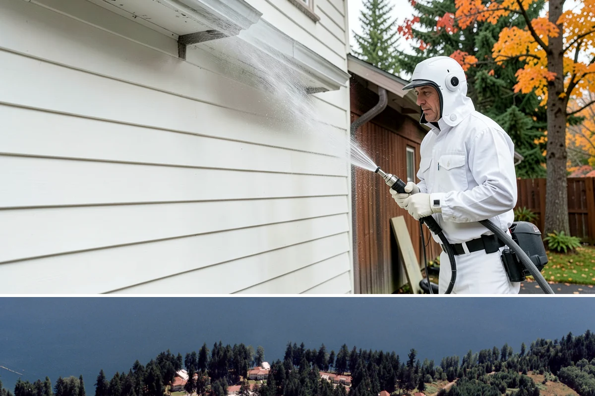 Awning Cleaning in Lakewood, Pierce County, WA - Late spring cleaning removes the mildew that builds through the wet season and readies awnings for summer use.