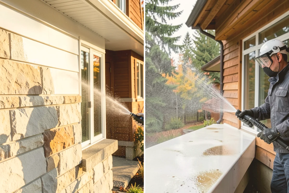 Awning Cleaning in Langley, Island County, WA - Dry-brush loose debris and spot-check fabric colorfastness