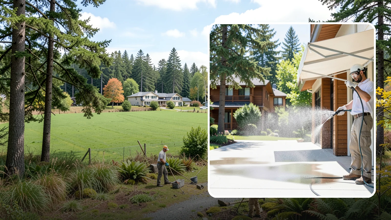 Awning Cleaning in Lyman, Skagit County, WA - We soft wash fabric and metal awnings to strip the black streaks and mildew that Northwest moisture leaves behind.