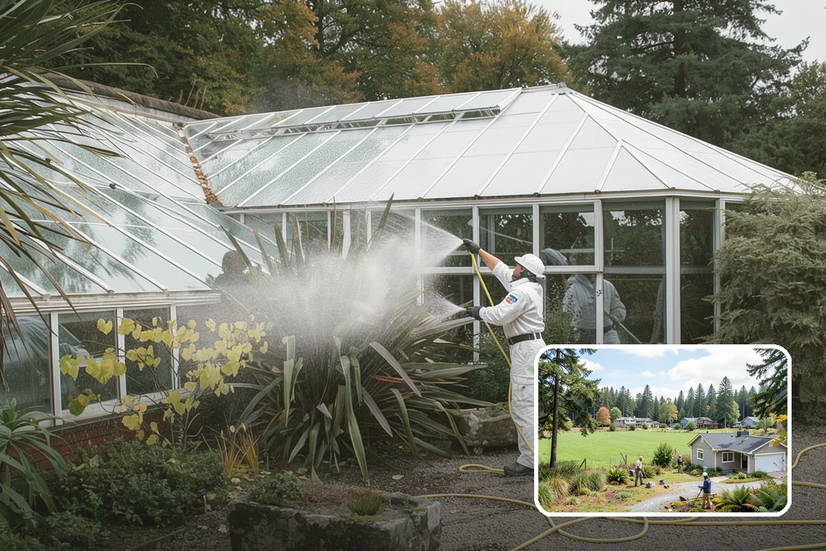 Awning Cleaning in Lyman, Skagit County, WA - Removes mildew streaking common to wet Northwest summers
