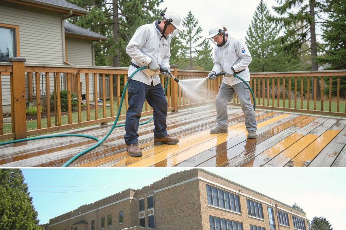 Awning Cleaning in Maple Valley, King County, WA - Late spring cleaning removes the mildew that builds through the wet season and readies awnings for summer use.