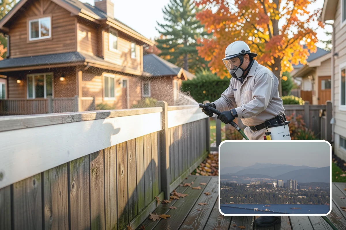 Awning Cleaning in Medina, King County, WA - Removes mildew streaking common to wet Northwest summers