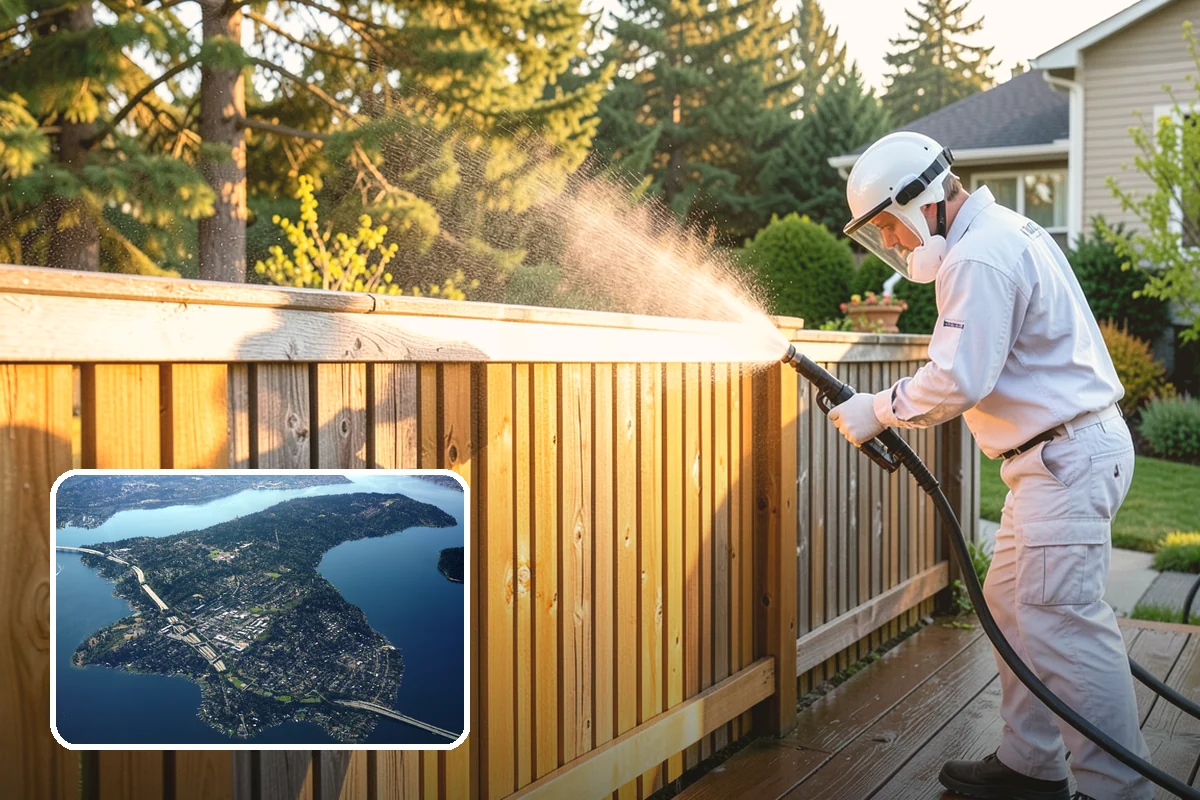 Awning Cleaning in Mercer Island, King County, WA - Removes mildew streaking common to wet Northwest summers