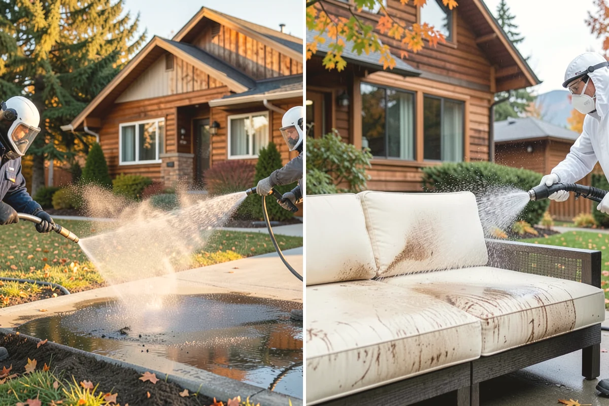 Awning Cleaning in Mercer Island, King County, WA - Dry-brush loose debris and spot-check fabric colorfastness