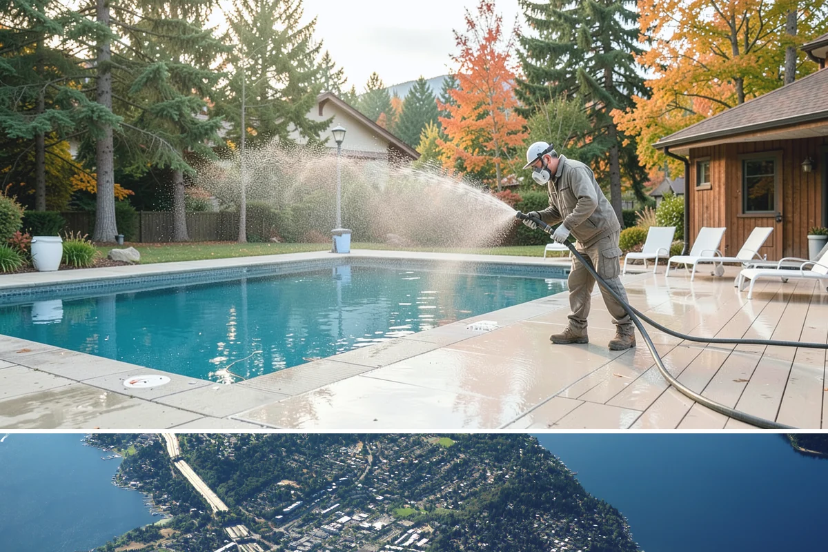 Awning Cleaning in Mercer Island, King County, WA - Late spring cleaning removes the mildew that builds through the wet season and readies awnings for summer use.