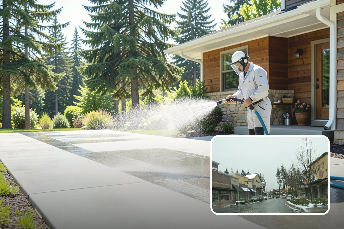 Awning Cleaning in Mill Creek, Snohomish County, WA - Removes mildew streaking common to wet Northwest summers
