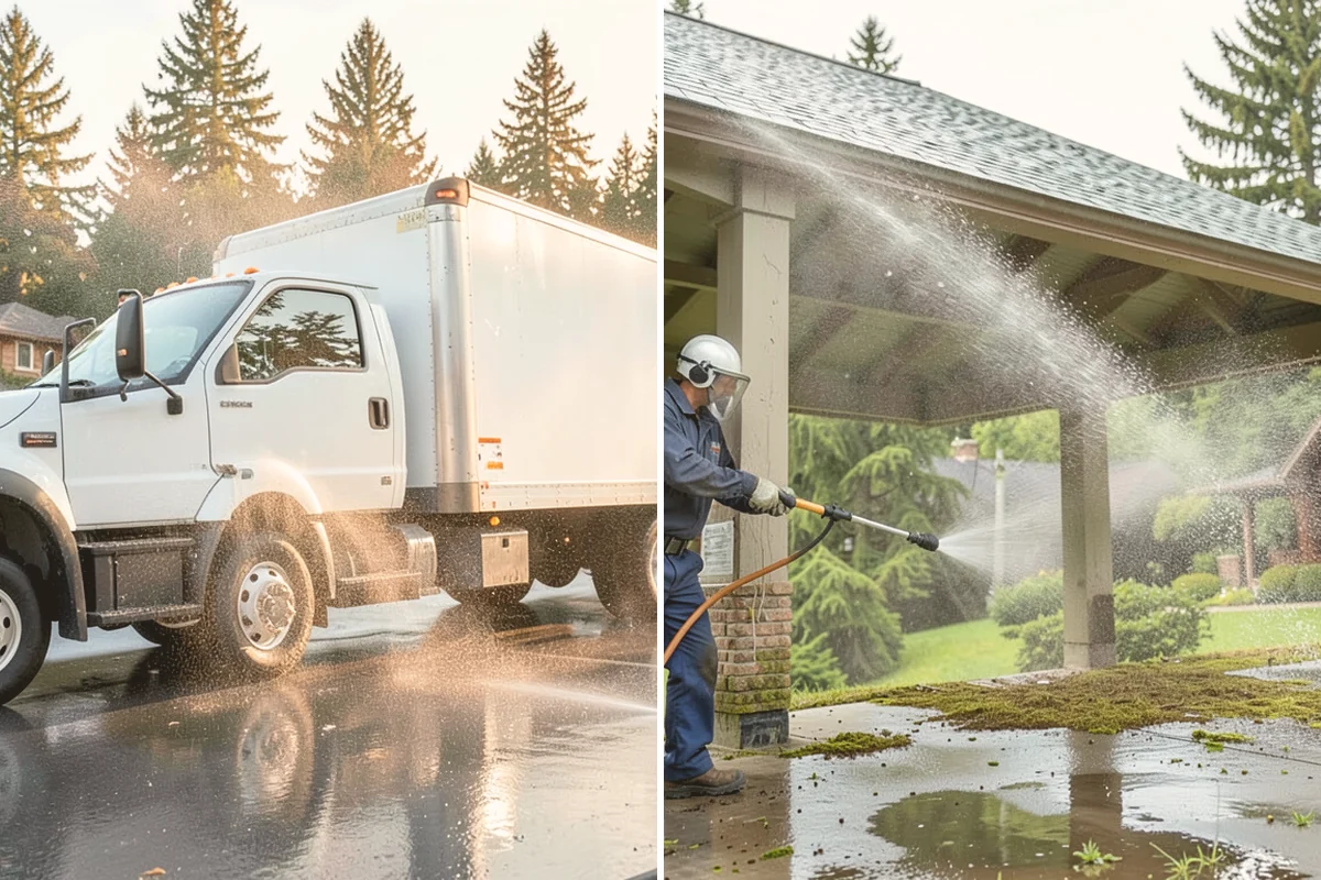 Awning Cleaning in Milton, King County, WA - Dry-brush loose debris and spot-check fabric colorfastness