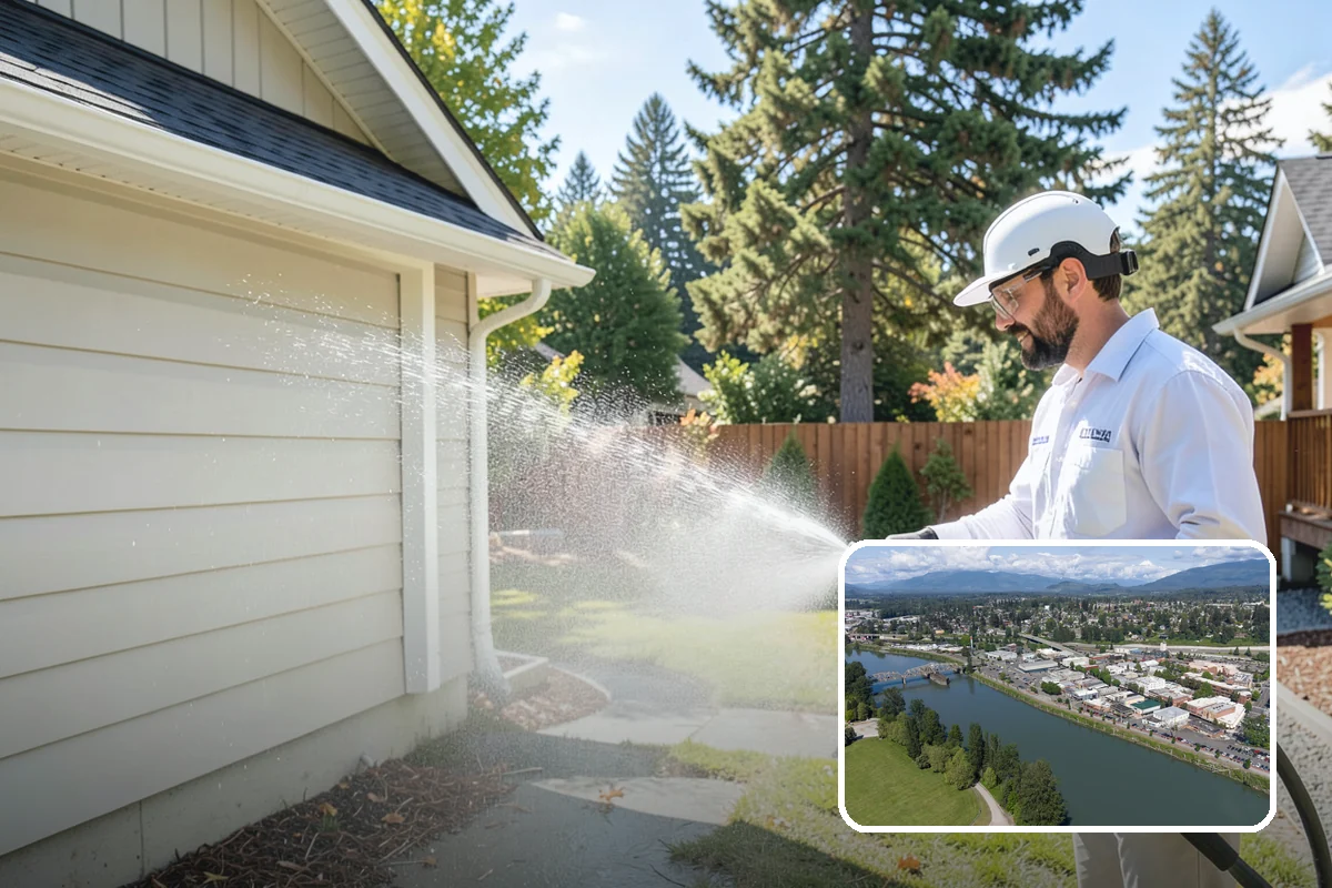 Awning Cleaning in Mount Vernon, Skagit County, WA - Removes mildew streaking common to wet Northwest summers