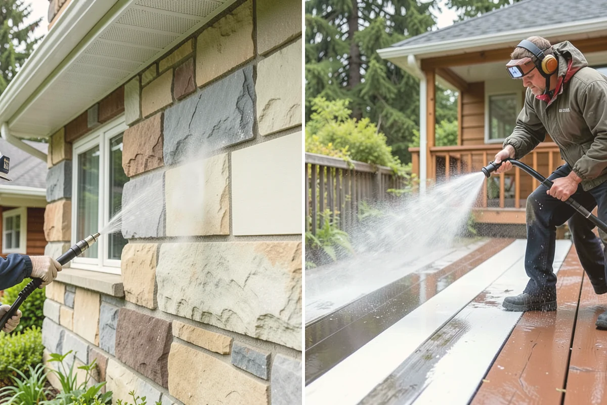 Awning Cleaning in Mount Vernon, Skagit County, WA - Dry-brush loose debris and spot-check fabric colorfastness
