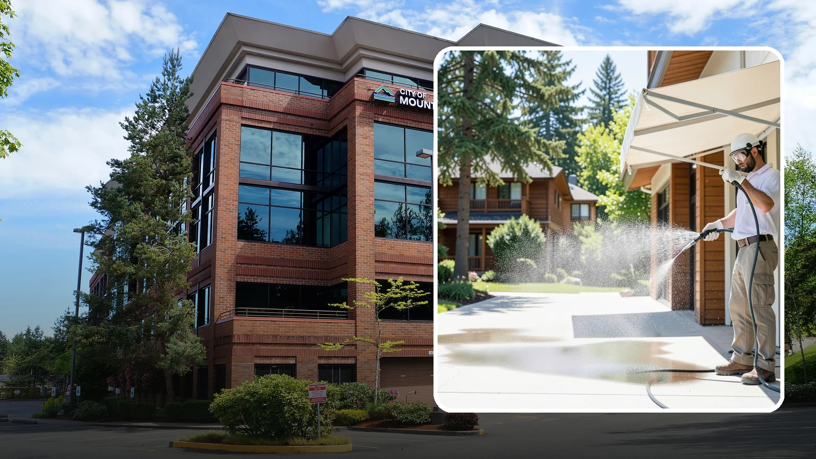 Awning Cleaning in Mountlake Terrace, Snohomish County, WA - We soft wash fabric and metal awnings to strip the black streaks and mildew that Northwest moisture leaves behind.