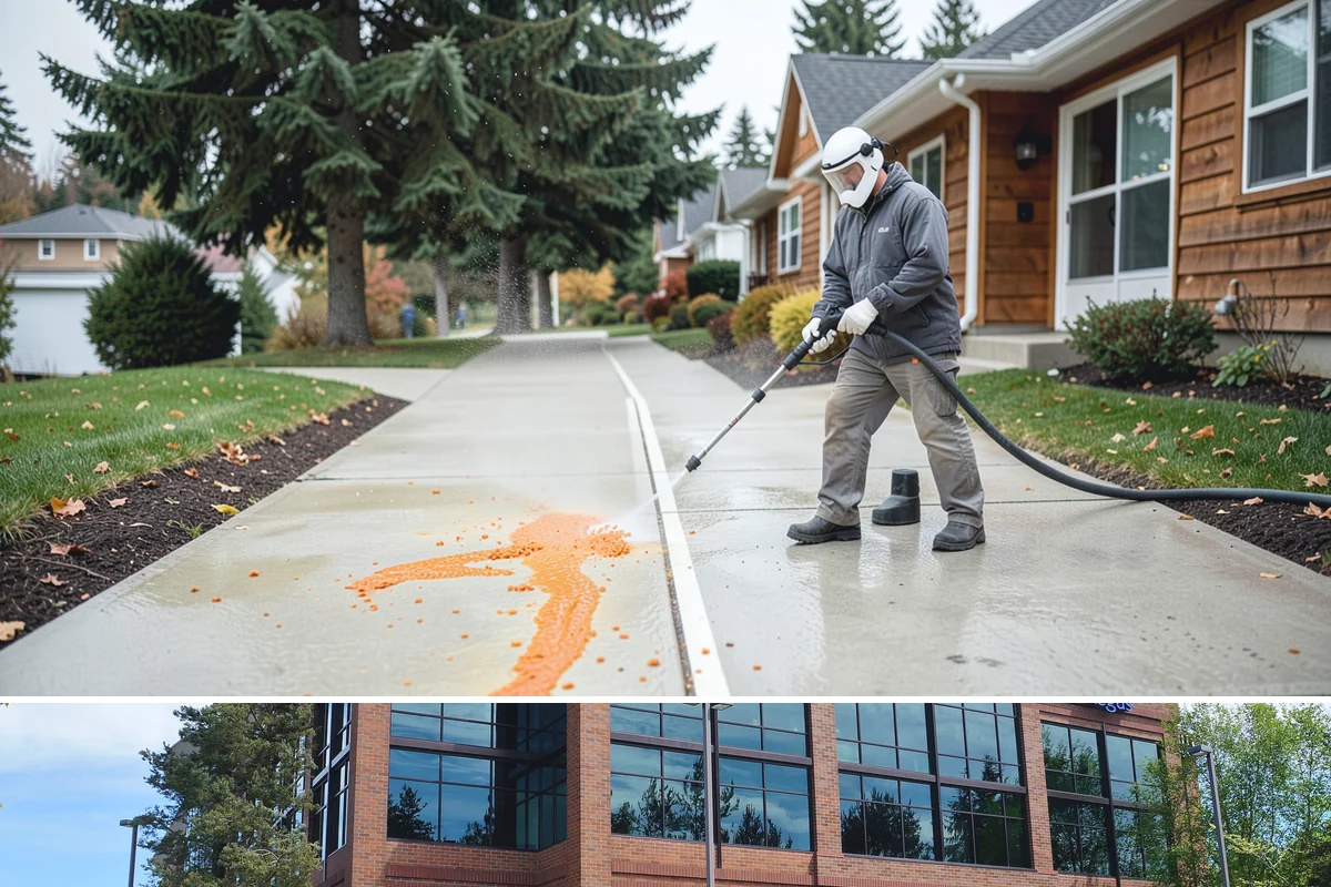 Awning Cleaning in Mountlake Terrace, Snohomish County, WA - Late spring cleaning removes the mildew that builds through the wet season and readies awnings for summer use.
