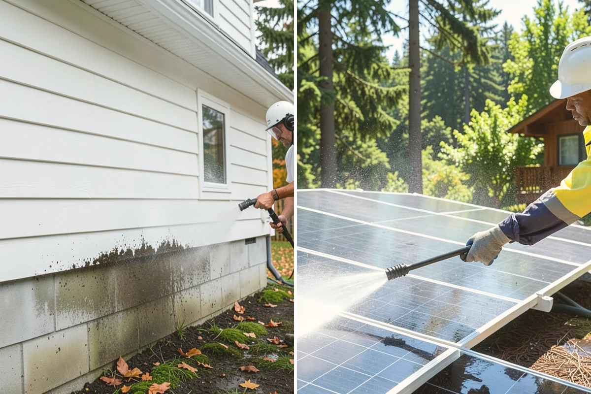 Awning Cleaning in Newcastle, King County, WA - Dry-brush loose debris and spot-check fabric colorfastness