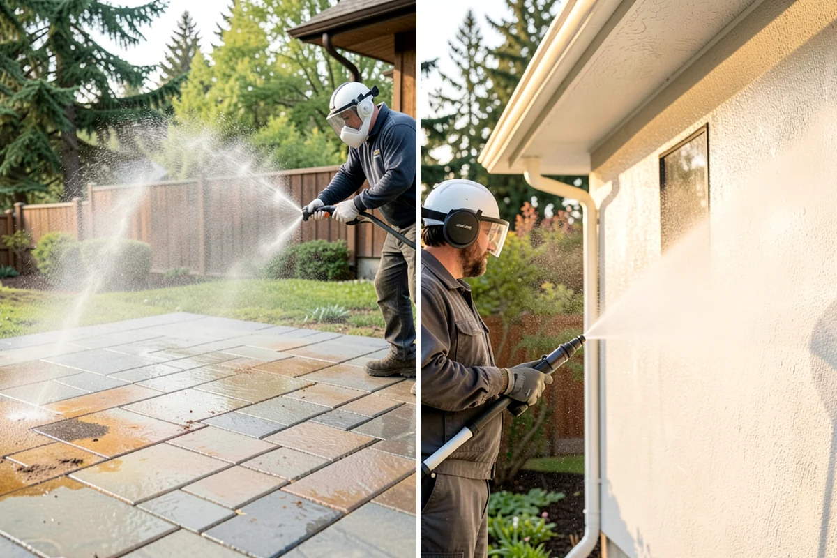 Awning Cleaning in Normandy Park, King County, WA - Dry-brush loose debris and spot-check fabric colorfastness