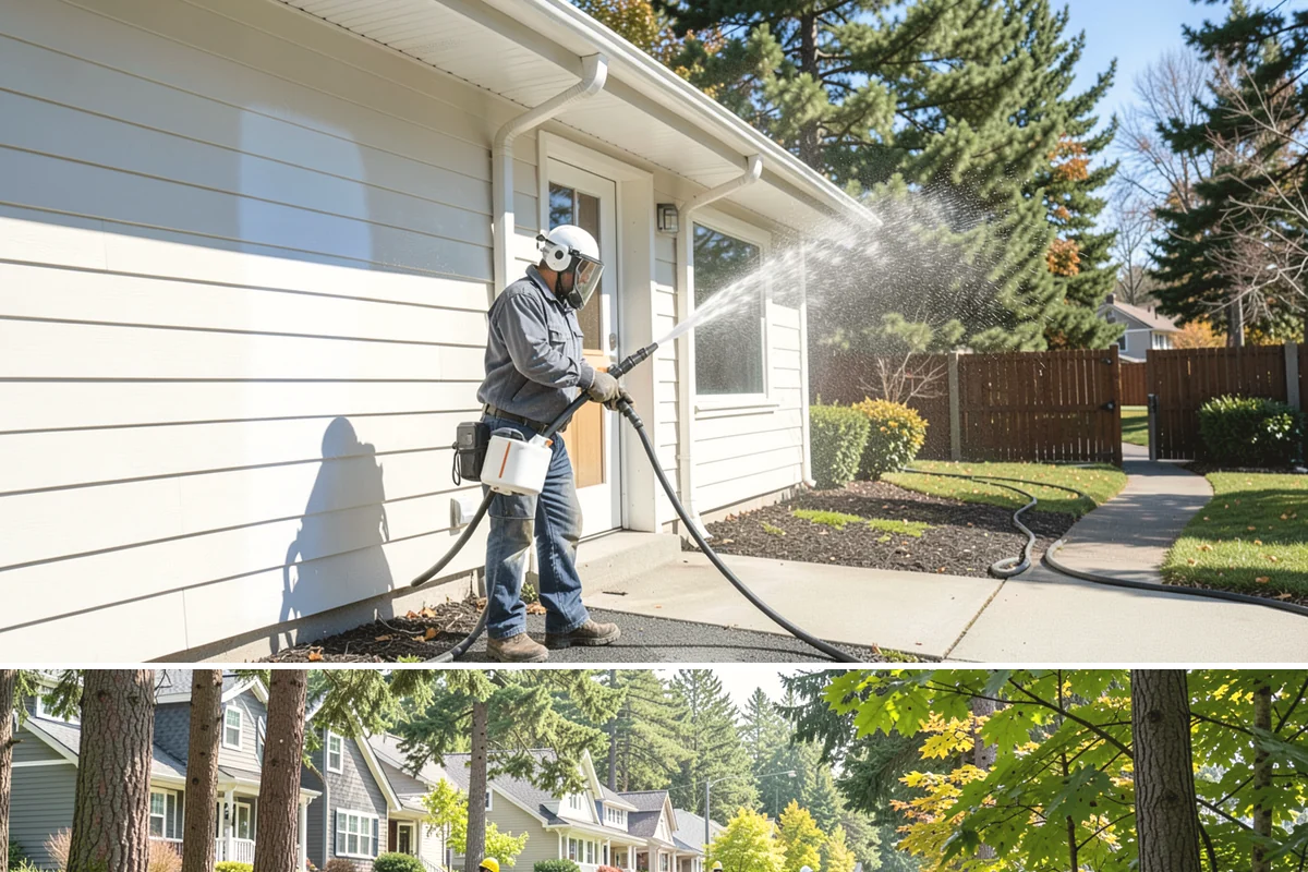 Awning Cleaning in Normandy Park, King County, WA - Late spring cleaning removes the mildew that builds through the wet season and readies awnings for summer use.