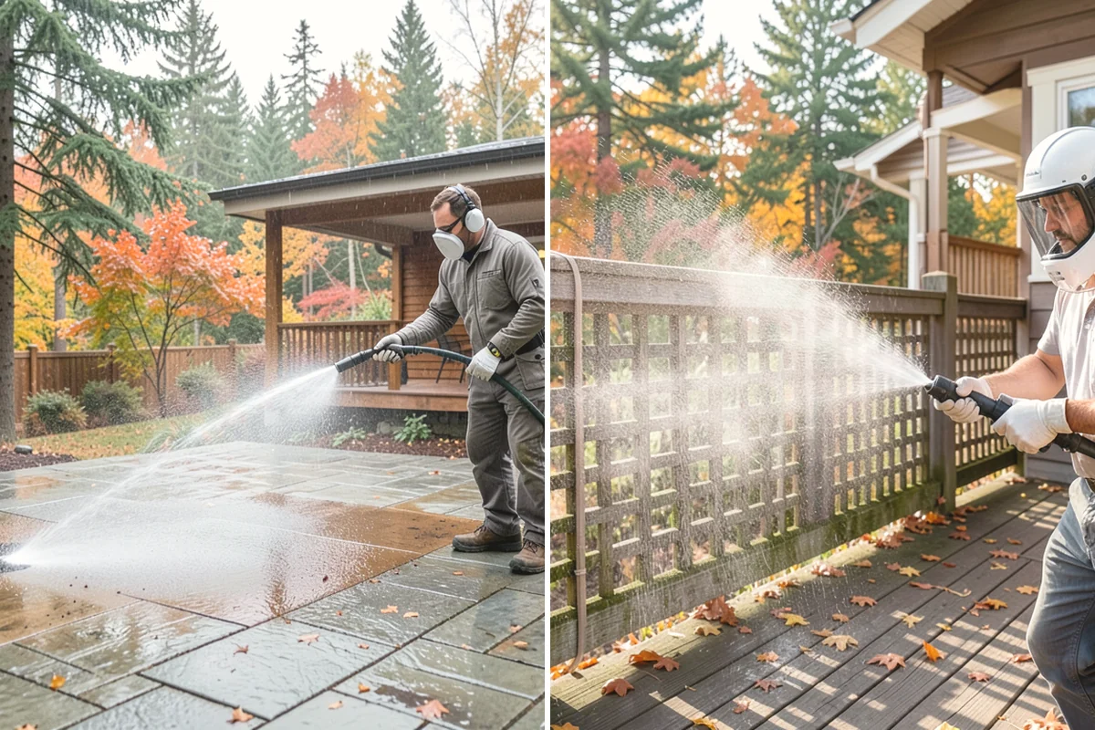 Awning Cleaning in Oak Harbor, Island County, WA - Dry-brush loose debris and spot-check fabric colorfastness