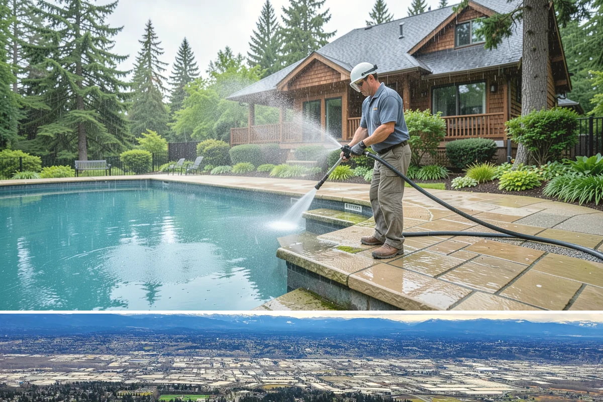 Awning Cleaning in SeaTac, King County, WA - Late spring cleaning removes the mildew that builds through the wet season and readies awnings for summer use.