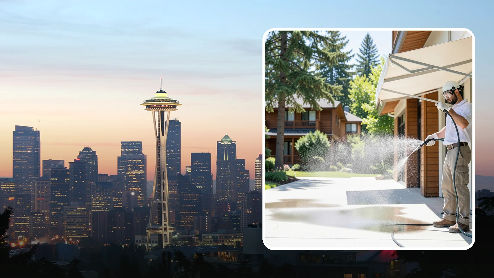 Awning Cleaning in Seattle, King County, WA - We soft wash fabric and metal awnings to strip the black streaks and mildew that Northwest moisture leaves behind.