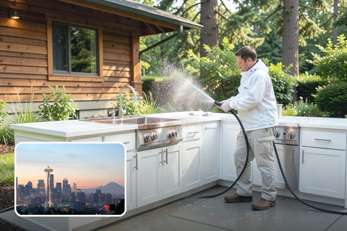 Awning Cleaning in Seattle, King County, WA - Removes mildew streaking common to wet Northwest summers