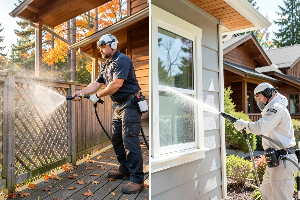 Awning Cleaning in Seattle, King County, WA - Dry-brush loose debris and spot-check fabric colorfastness