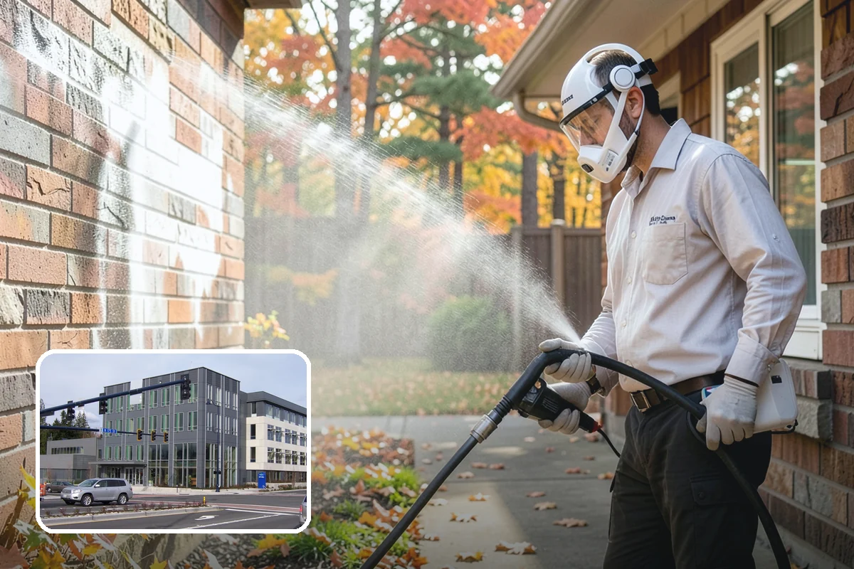Awning Cleaning in Shoreline, King County, WA - Removes mildew streaking common to wet Northwest summers