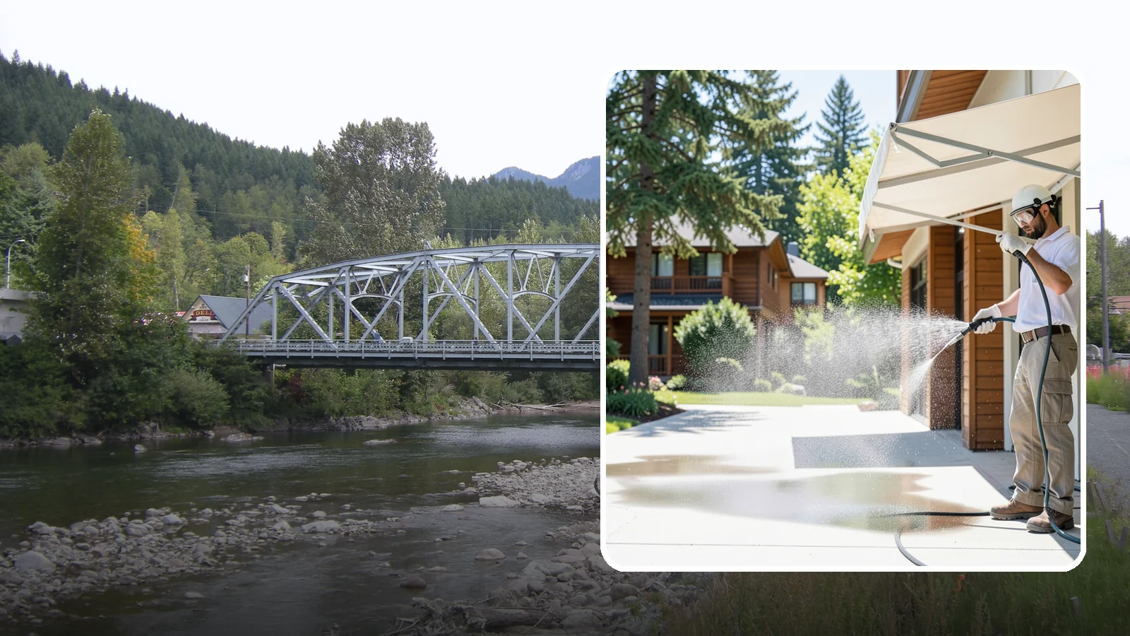Awning Cleaning in Skykomish, King County, WA - We soft wash fabric and metal awnings to strip the black streaks and mildew that Northwest moisture leaves behind.