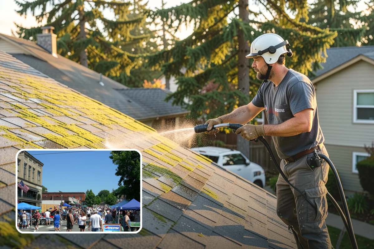 Awning Cleaning in Snohomish, Snohomish County, WA - Removes mildew streaking common to wet Northwest summers