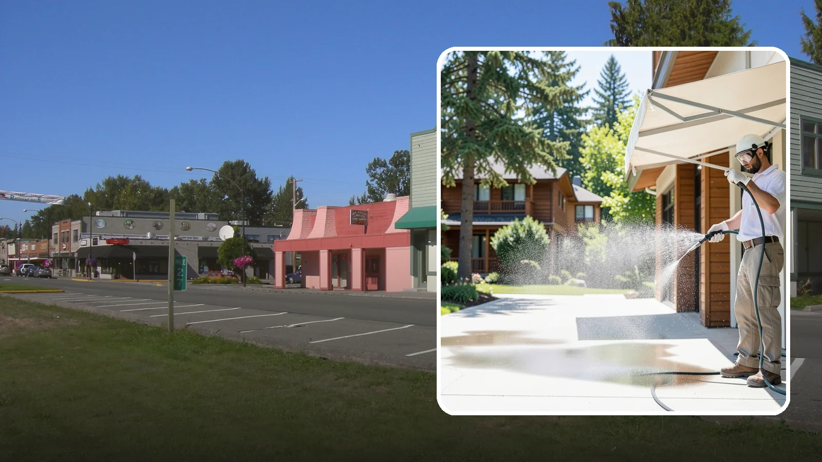 Awning Cleaning in Snoqualmie, King County, WA - We soft wash fabric and metal awnings to strip the black streaks and mildew that Northwest moisture leaves behind.