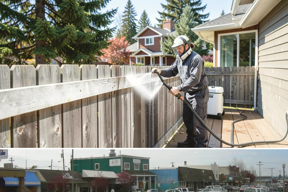 Awning Cleaning in Stanwood, Snohomish County, WA - Late spring cleaning removes the mildew that builds through the wet season and readies awnings for summer use.