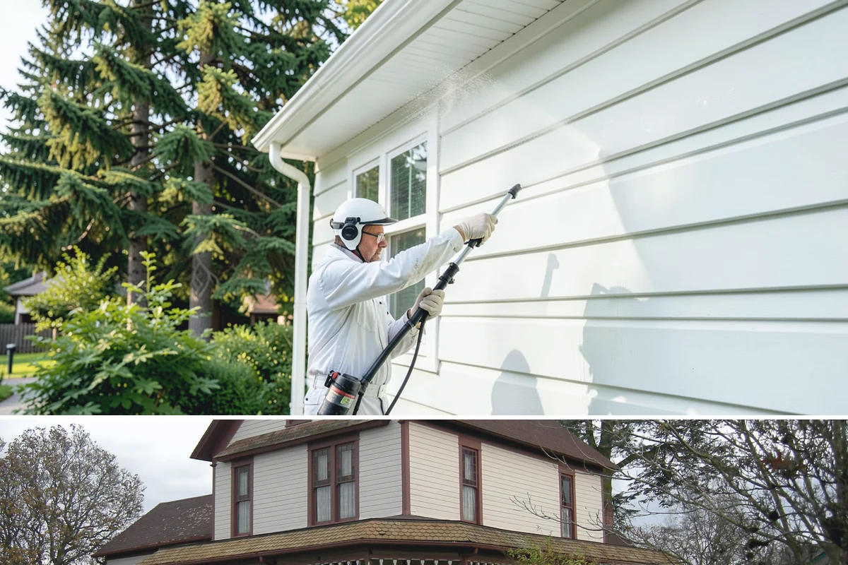 Awning Cleaning in Sumner, Pierce County, WA - Late spring cleaning removes the mildew that builds through the wet season and readies awnings for summer use.