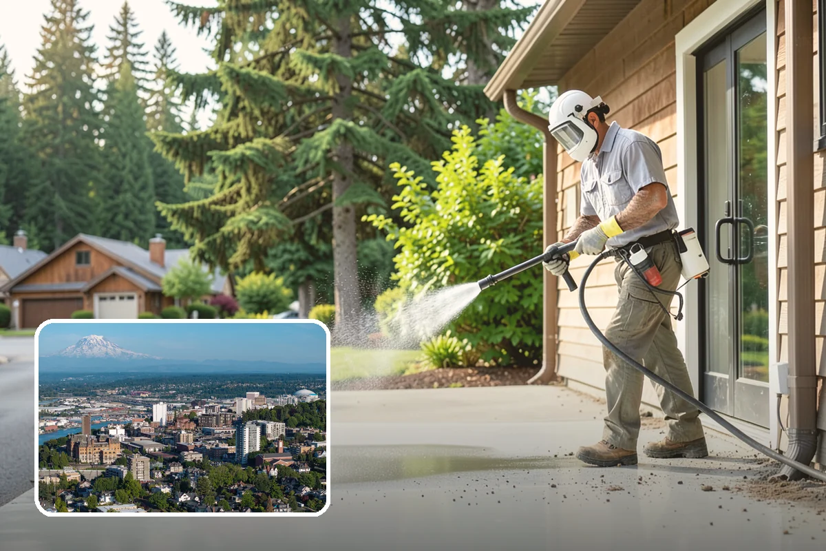 Awning Cleaning in Tacoma, Pierce County, WA - Removes mildew streaking common to wet Northwest summers