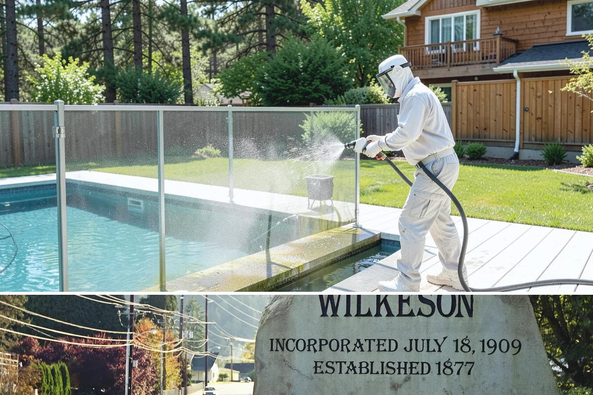 Awning Cleaning in Wilkeson, Pierce County, WA - Late spring cleaning removes the mildew that builds through the wet season and readies awnings for summer use.