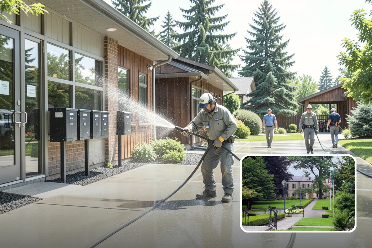 Awning Cleaning in Woodinville, King County, WA - Removes mildew streaking common to wet Northwest summers