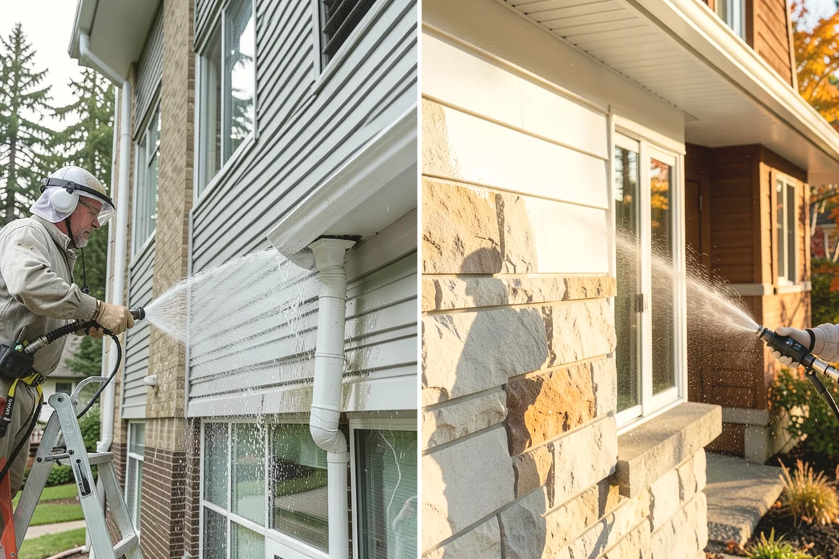 Awning Cleaning in Yarrow Point, King County, WA - Dry-brush loose debris and spot-check fabric colorfastness