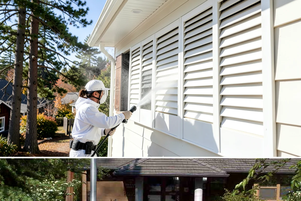 Awning Cleaning in Yarrow Point, King County, WA - Late spring cleaning removes the mildew that builds through the wet season and readies awnings for summer use.