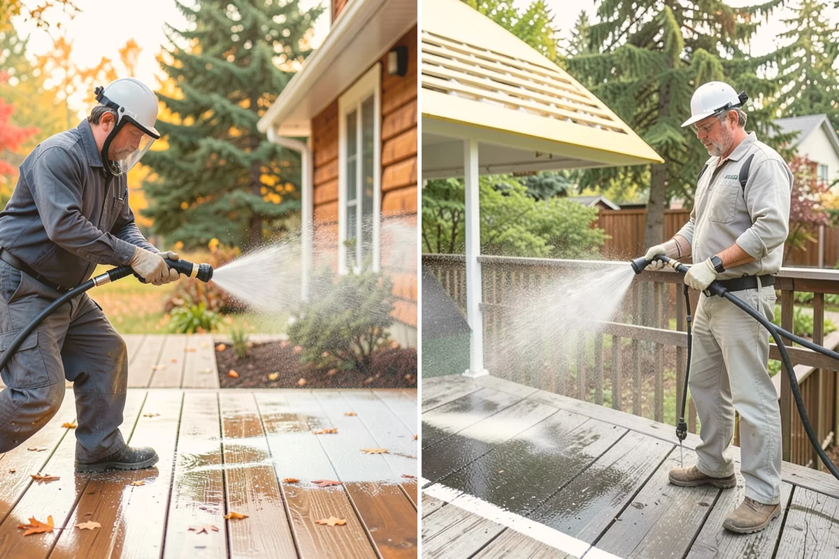 Backyard Pathway Cleaning in Algona, King County, WA - Clear organic litter and trim back encroaching growth