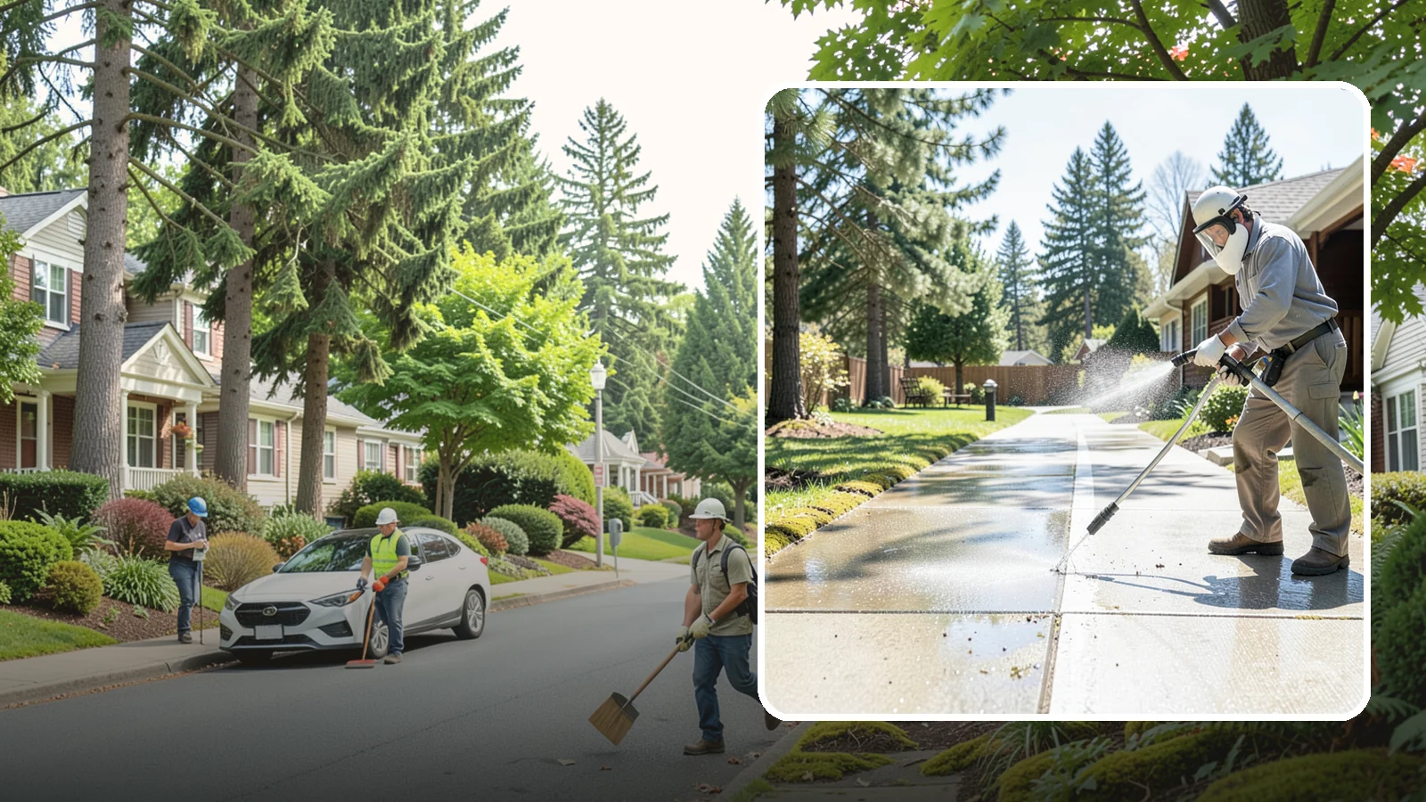 Backyard Pathway Cleaning in Beaux Arts Village, King County, WA - Clear shaded backyard pathways where Northwest moss and mud build up fastest.