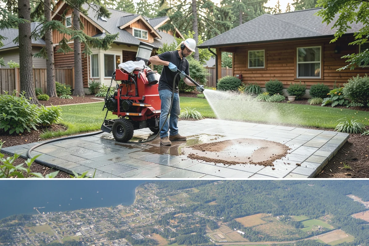Backyard Pathway Cleaning in Coupeville, Island County, WA - Backyard pathways benefit most from a summer clean once shaded ground has dried out.