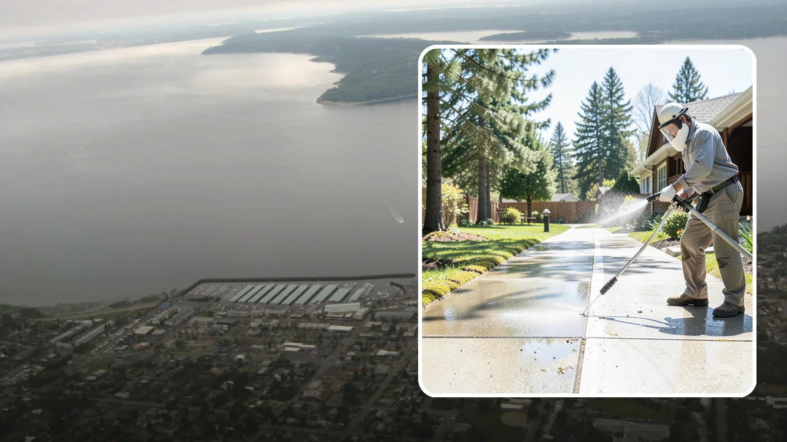 Backyard Pathway Cleaning in Des Moines, King County, WA - Clear shaded backyard pathways where Northwest moss and mud build up fastest.