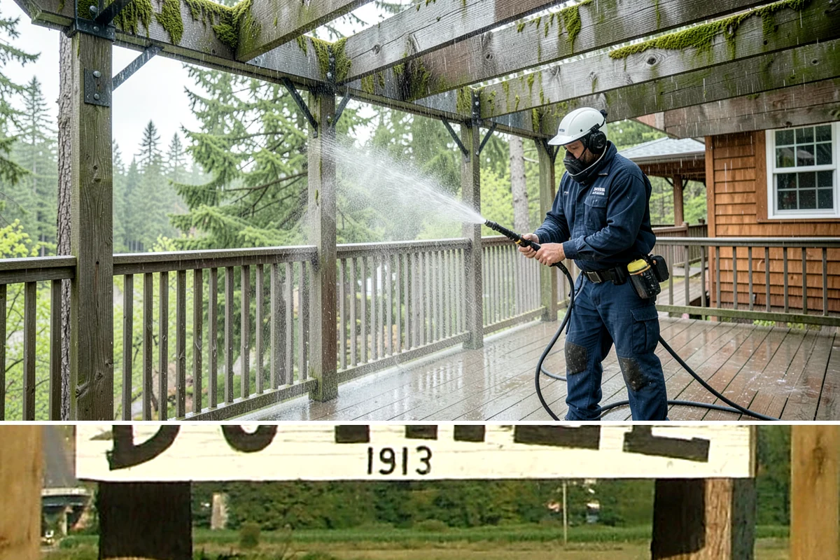 Backyard Pathway Cleaning in Duvall, King County, WA - Backyard pathways benefit most from a summer clean once shaded ground has dried out.