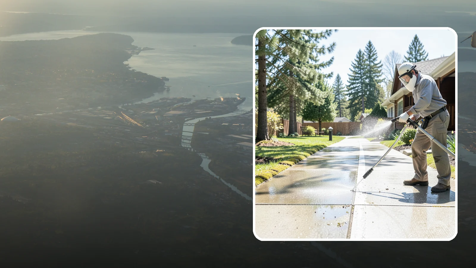 Backyard Pathway Cleaning in Fife, Pierce County, WA - Clear shaded backyard pathways where Northwest moss and mud build up fastest.