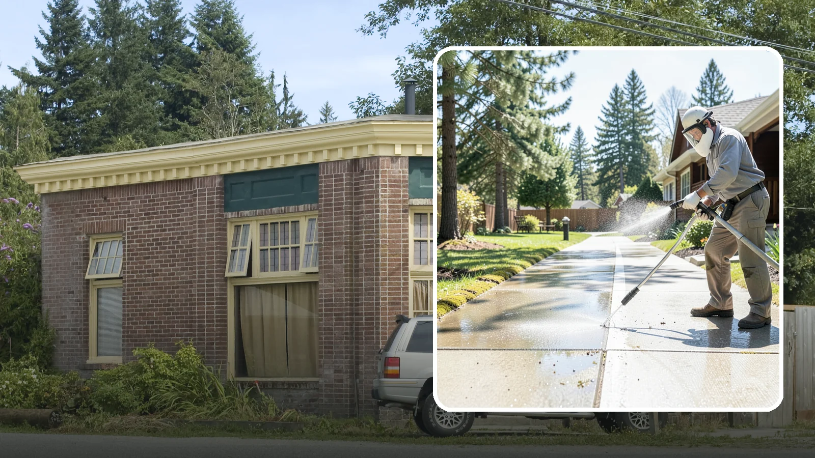 Backyard Pathway Cleaning in Hamilton, Skagit County, WA - Clear shaded backyard pathways where Northwest moss and mud build up fastest.